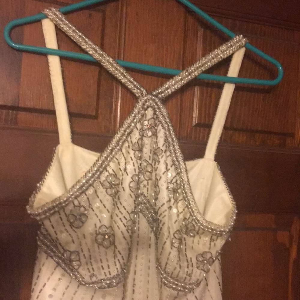 White sequined evening dress